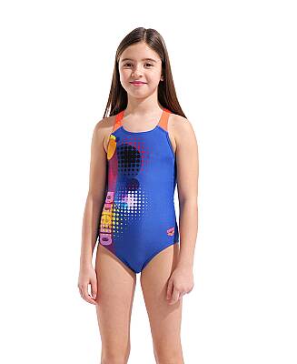 Arena Dots Swim Pro Back Kız Çocuk Yüzücü Mayosu Royal 010745370 - 4