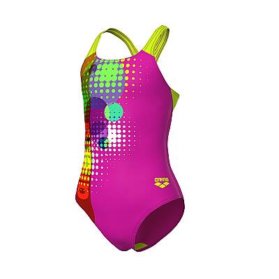 Arena Dots Swim Pro Back Kız Çocuk Yüzücü Mayosu Very Fuchsia 010745960