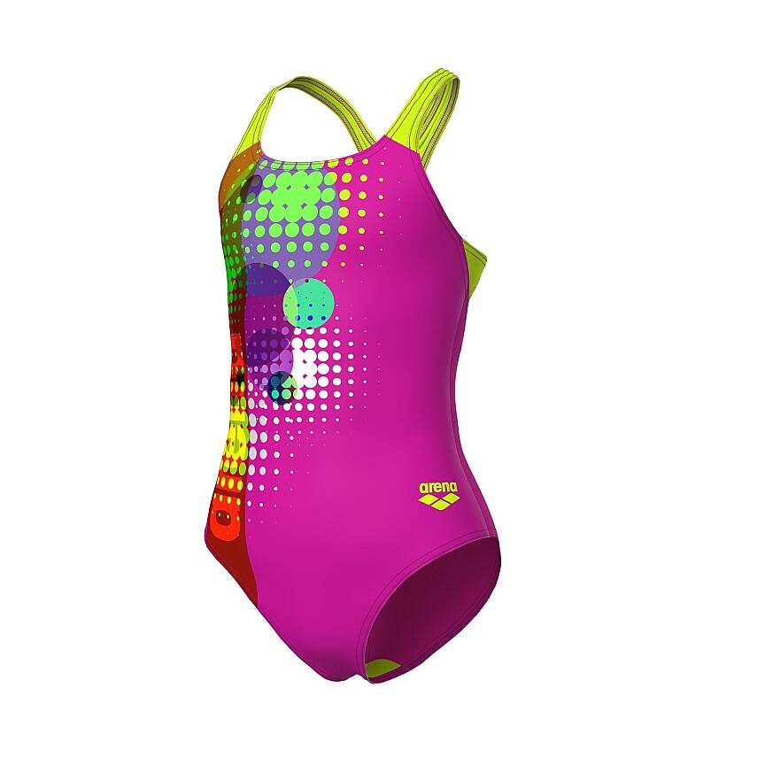 Arena Dots Swim Pro Back Kız Çocuk Yüzücü Mayosu Very Fuchsia 010745960 - 1