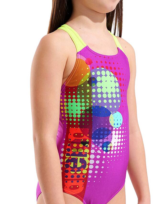 Arena Dots Swim Pro Back Kız Çocuk Yüzücü Mayosu Very Fuchsia 010745960 - 3