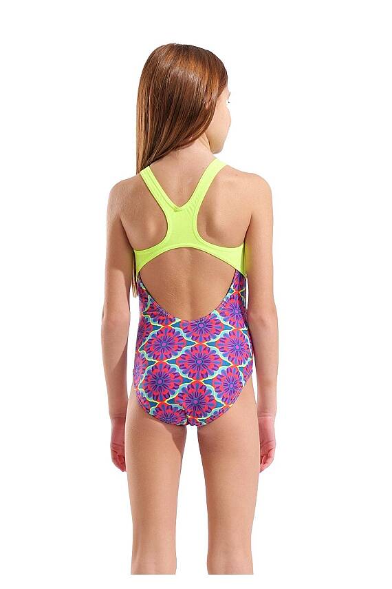 Arena Floral Swim Pro Back Kız Çocuk Yüzücü Mayosu Violet Multi 011788696 - 2