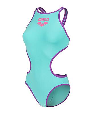 Arena One Biglogo Kadın Yüzücü Mayosu Water/Purple 001198899