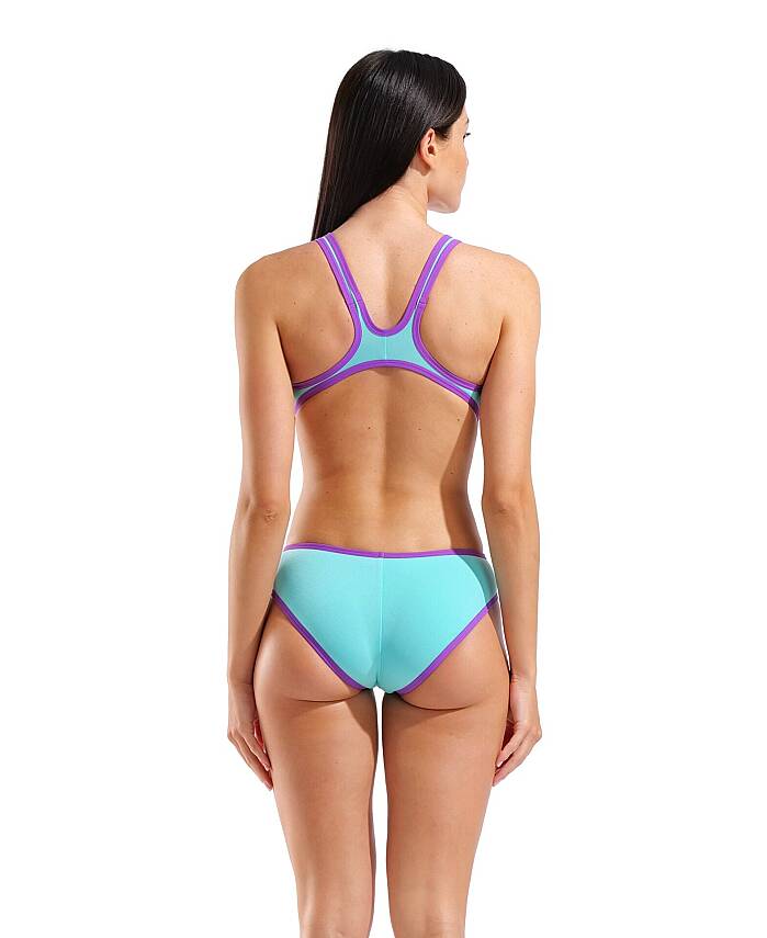 Arena One Biglogo Kadın Yüzücü Mayosu Water/Purple 001198899 - 5