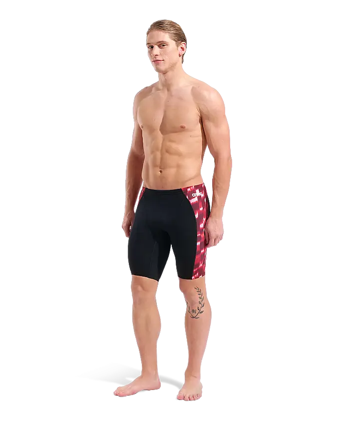Arena Wave Swim Jammer Erkek Yüzücü Mayosu Black Team Red 011643400 - 4